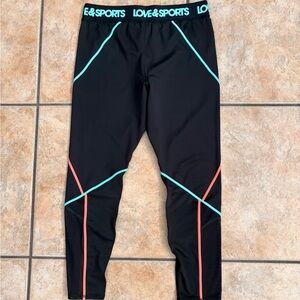 Love & Sports Black Leggings Size Large Full Length Activewear Pants